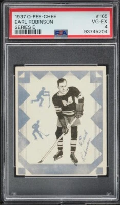 1937 O-PEE-CHEE Hockey Series E Earl Robinson #165 Montreal Maroons PSA 4 VG-EX - Image 1 of 2