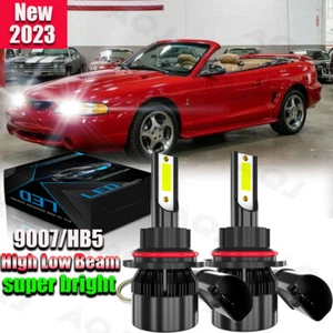 For Ford Mustang Gt Svt Cobra 1994-2004 -2X 9007 6000K LED Headlight Hi/Lo Bulbs - Foto 1 di 10
