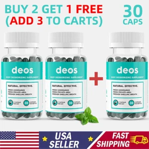 DEOS Internal Deodorant Supplement for Full Body Odor Control, 30 Capsules - Picture 1 of 11