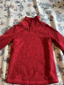 Jumping Beans Red Black Boys Cowl Collar Fleece Sweater Size 6 - Picture 1 of 3