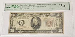 1934 A $20 Dollar Hawaii WWII Emergency Issue Small Size Note FR#2305 PMG 25 - Picture 1 of 6
