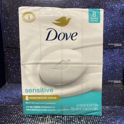 Dove Beauty Bar Bath Soap Sensitive Unscented Hypoallergenic , 3.75 oz 8 Bars - Image 1 of 4
