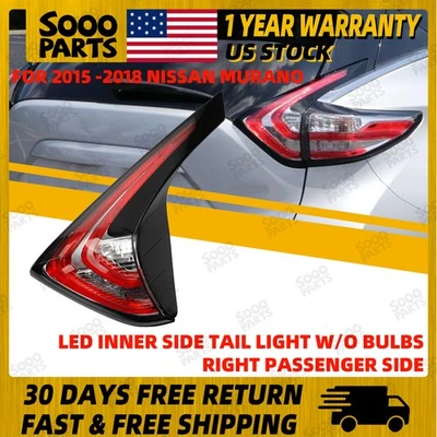 Rear Right Passenger Inner LED Tail Light W/o bulbs For 2015-2018 Nissan Murano Foto 1 de 4
