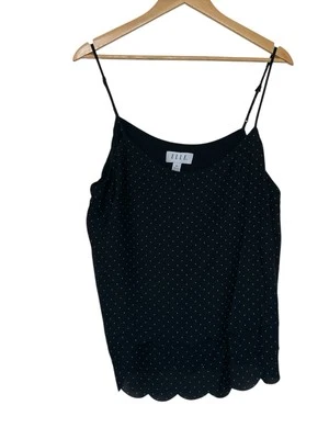 Top de mujer Elle negro blanco lunares ajustable con correa de espagueti en capas talla XL Foto 1 de 4