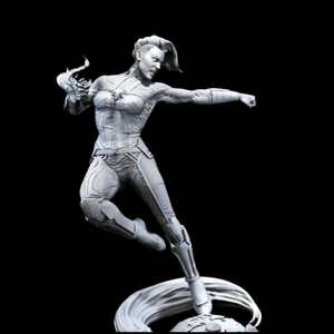 1/18 100mm 3D Print Superhero Model Kit Captain Marvel Beautiful Girl Unpainted - Picture 1 of 2