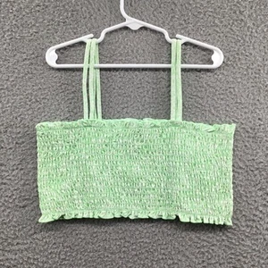 Nordstrom Girl's Smocked Bandeau Tank Top Green 14 - Picture 1 of 3