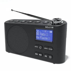 DAB+ DAB FM Radio Speaker Alarm Bluetooth Rechargeable Clock AZATOM Solo Black - Picture 1 of 8