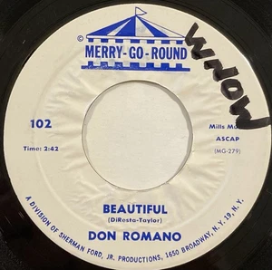 Don Romano – Beautiful / Don't Cry – Merry-Go-Round - 102 – 1963 45 RPM 7" - Picture 1 of 4