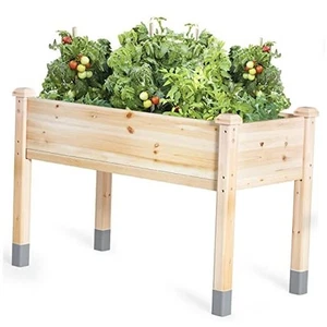 Wooden Raised Garden Bed with Legs, Elevated Reinforced Large 48”L X 24”W - Picture 1 of 7