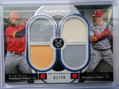 2024 Topps Museum Collection - 2 Player 4 Relic Bryce Harper/Kyle Schwarber /99 - Image 1 of 2
