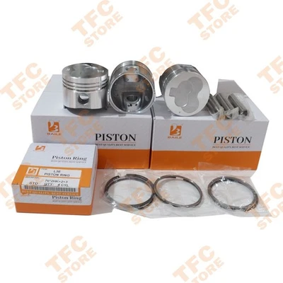 L3E Piston Kit + Piston Rings STD For Mitsubishi L3E Engine 18mm Pin 3PCS - Image 1 of 4