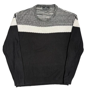 Philipp Plein Knit Sweater Textured Black/Grey Cotton Stretch Large - Picture 1 of 8