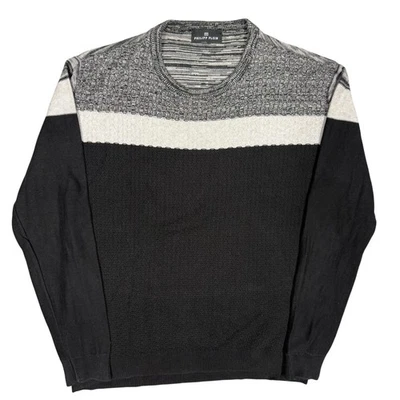 Philipp Plein Knit Sweater Textured Black/Grey Cotton Stretch Large - Image 1 of 4