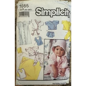 Modello Semplicità 7085 Taglia A Neonato - 12 mos UNCUT Neonati Layette - Foto 1 di 3