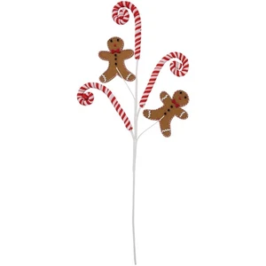 Northlight 28" Gingerbread Cookies with Candy Cane Swirls Christmas Pick - Picture 1 of 4