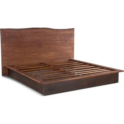 Palermo- Queen Bed Raw Walnut Ebony - Image 1 of 2