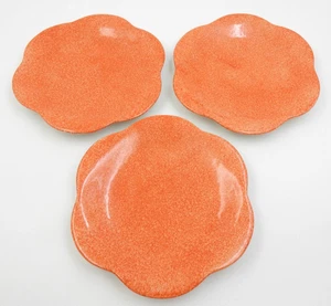 VINTAGE 3ER SET MARYSE BOXER KERAMIK 6" ÜBERBACKENE ORANGE BLUMEN DESSERTTELLER - Bild 1 von 12
