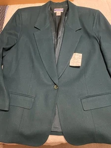 Pendleton 100% Wolle Blazer Waldgrün 16W Leistentaschen mit Klappen 1 Knopf - Bild 1 von 8
