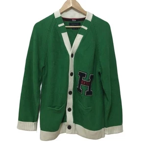 Auth TOMMY HILFIGER - Green White Multi Women's Cardigan - Picture 1 of 7
