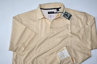 Tommy Bahama Indigo Palms Polo Sólido Amarillo Aplastado SS Nuevo - Grande L Foto 1 de 4