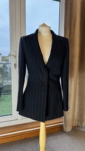 Pinstripe Ladies Suit Jacket Size UK 8 - Picture 1 of 7