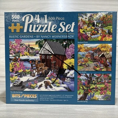 BITS & PIECES 500PC (Set of 4) Puzzles 16x20" Posters Included *Pieces Verified* - Image 1 of 3