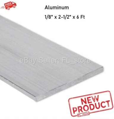 Barra de aluminio culata plana 1/8" x 2-1/2" x 6 pies aleación 6061 72" longitud Foto 1 de 4