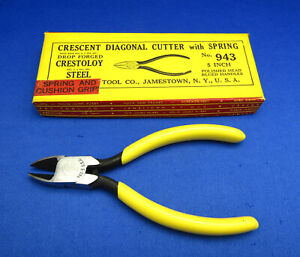 CRESCENT VTG No.943 DIAGONAL CUTTER W/SPRING PLIERS  Made In USA UNUSED COND.#4