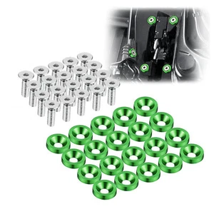 20PCS CNC Billet Aluminum Bumper Fender Washer Engine Bay Dress Up Kit JDM Green - Imagen 1 de 6