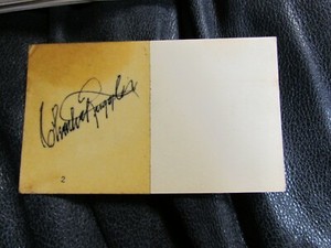 Charles Ruggles AUTOGRAPHED 3X5 INDEX CARD Andy Griffen Show