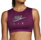 Nike Air Dri Fit Swoosh Medium Support Pad High Neck Sports Bra Sangria Sz Small