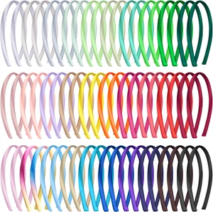 Duufin 60 Stück Satin Haarreifen Damen 1Cm Haarreif Stirnbänder Haarreifen Dünn - Bild 1 von 7