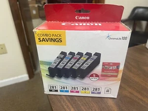 CANON 5-PAK CLI-281 KOLOROWY PAPIER ATRAMENTOWY COMBO PAKIET FABRYCZNIE ZAPIECZĘTOWANE PUDEŁKO 2091C006AA - Zdjęcie 1 z 3