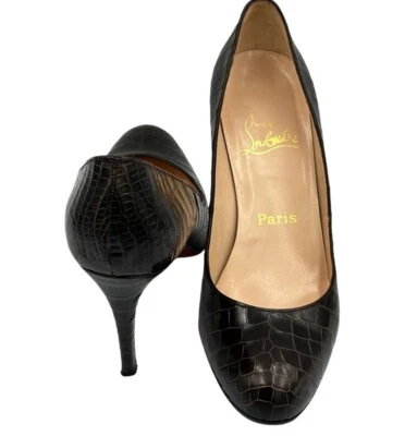 Christian Louboutin "Fifi" Marrón Cocodrilo Bombas/Tacones Talla 38.5 Foto 1 de 4