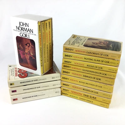 John Norman GOR Lot x 16 Gorean Saga Box #8-18, 23-25 + Time Slave, Ghost Dancer - Image 1 of 4