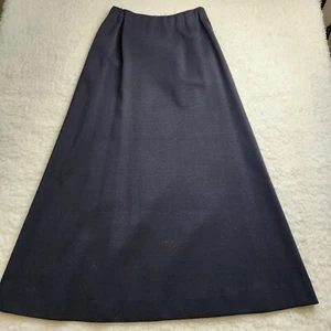 Vintage Maxi Skirt 6 Black Longline Zip Preppy Old Money Academia Fit Flare - Picture 1 of 5