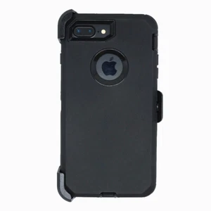 Black For iPhone 7/8 Plus Shockproof Case with Belt Clip Fits Otterbox Defender - Picture 1 of 7