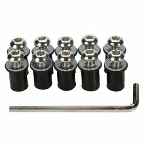 10x Windschild Schrauben Verkleidungsschrauben M5 Windschutzscheibe 5mm Silber** - Bild 1 von 2