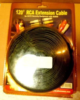 Wisecomm~120' RCA Extension Cable For CCTV Security Equipment With Audio - Image 1 of 4