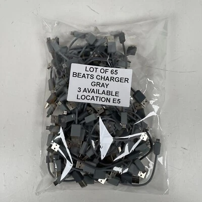 LOT OF 65 Beats By Dre Universal 6 Inch Micro-USB Charging Cable - Gray - Image 1 of 3