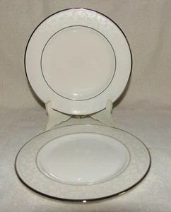 2 Lenox Opal Innocence Salad Plates 8" New With Original Labels Platinum Trim - Picture 1 of 7