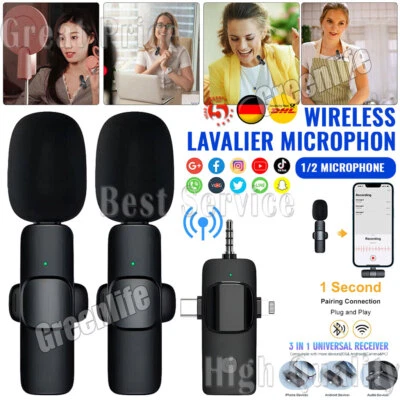 Mikrofon kabelloses für Smartphone Plug & Play Handy für iPhone&Android 3.5MM - Bild 1 von 4