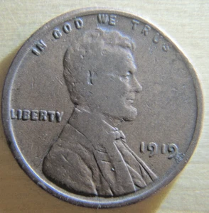 1919   Lincoln Head Wheat Penny - Picture 1 of 2