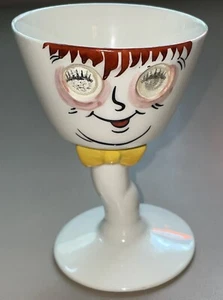 Vintage Pandora Japan Ceramic Lenticular Eyes Liqueur Cordial Glass Figure Rare - Picture 1 of 5