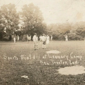 c.1907 Camp Lenmary New Trenton IN Harrison RPPC Sport Field Baseball Volleyball - Picture 1 of 3