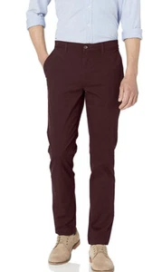 Essentials Men's Skinny-Fit Casual Stretch, Burgundy, Size 32W x 29L - Picture 1 of 6