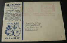 LOMBARDINI  - REGGIO EMILIA 1951_ CARTOLINA PUBBLICITARIA  PIU' BEI TIMBRI ROSSI