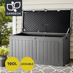 Gardeon Outdoor Storage Box Bench Seat Lockable Garden Deck Toy Tool Sheds 190L - Picture 1 of 8