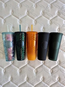 Starbucks Jeweled Studded Tumbler Cup Mug 24 oz Lot of 5 straws - Picture 1 of 10