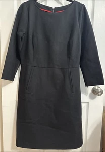 SPANX Women SZ Large Black Perfect Shift Dress 20382R Thick Ponte 3/4 Sleeve EUC - Picture 1 of 8